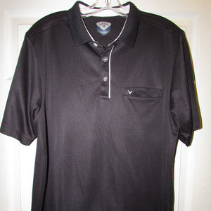 CALLAWAY Golf Polo Shirt Mens Large L Black V EUC